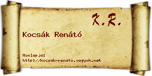 Kocsák Renátó névjegykártya